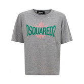 DsquaredΒ² Chic Gray Cotton Tee for the Modern Woman -   -  DsquaredΒ².
